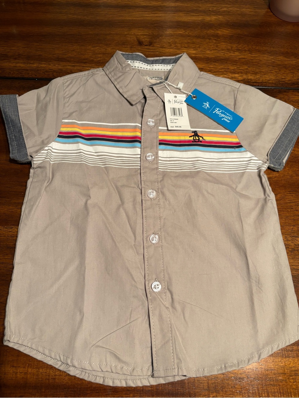 3T original penguin boys button up shirt w/Tags